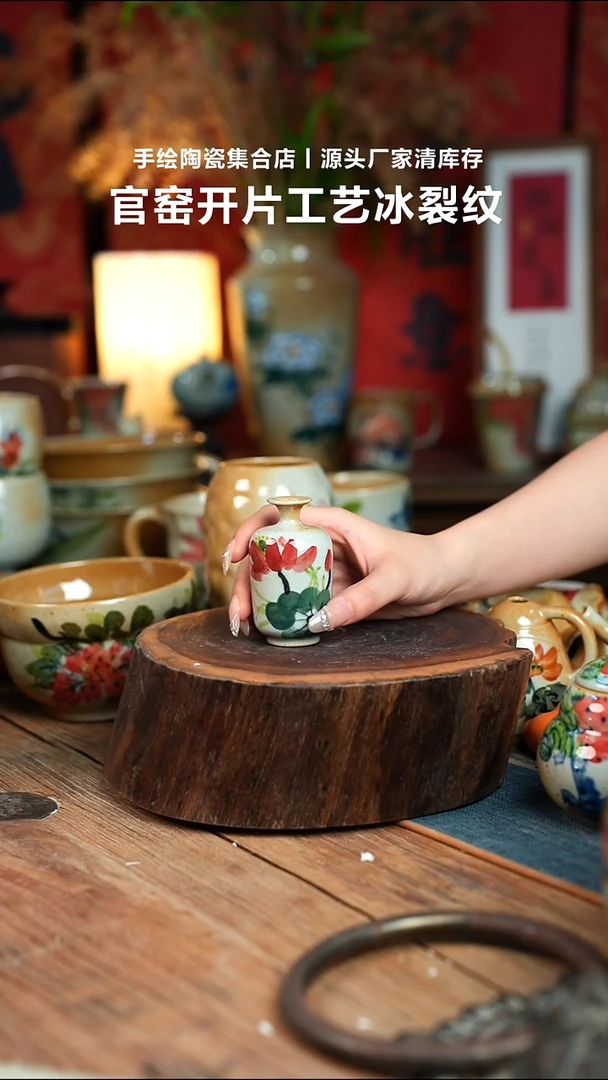 瓷片手工手绘细微不一样
