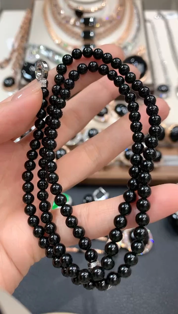 项链18K金镶嵌翡翠花*q3