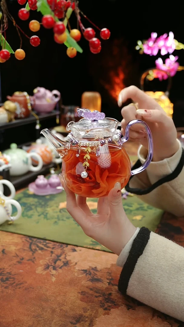 【闪购商品】紫色铃兰花茶壶+链子