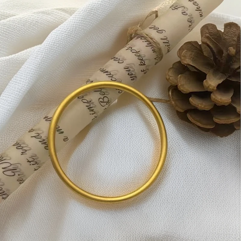 铜合金手镯 经典百搭素圈不掉色手鐲女款时尚简约闭口金店同款