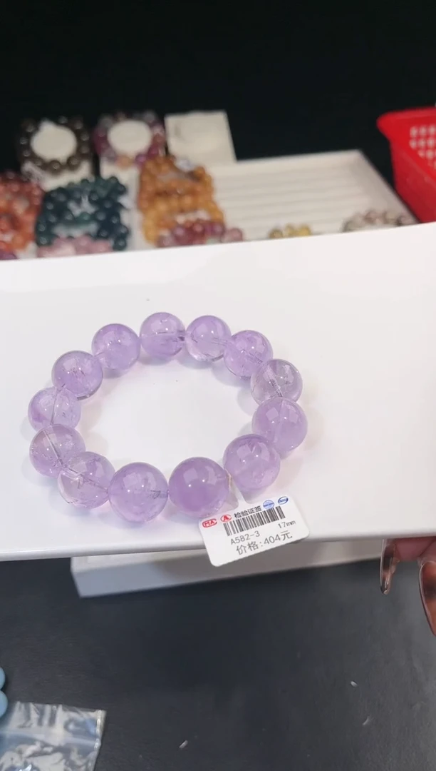 【闪购商品】水晶手链未镶嵌多样性发一紫水17mm