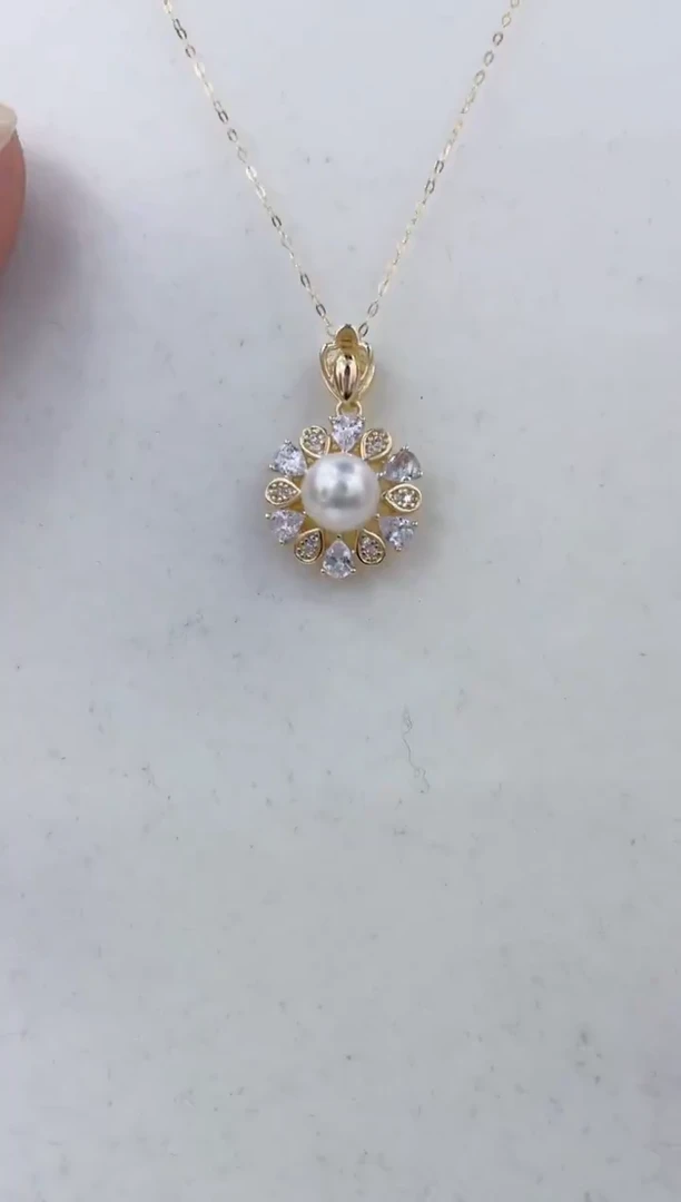 颈饰银S925镶嵌海水珍珠