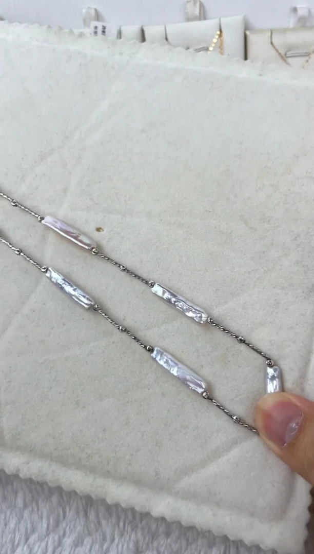 【闪购商品】淡水珍珠银S925镶嵌颈饰项链