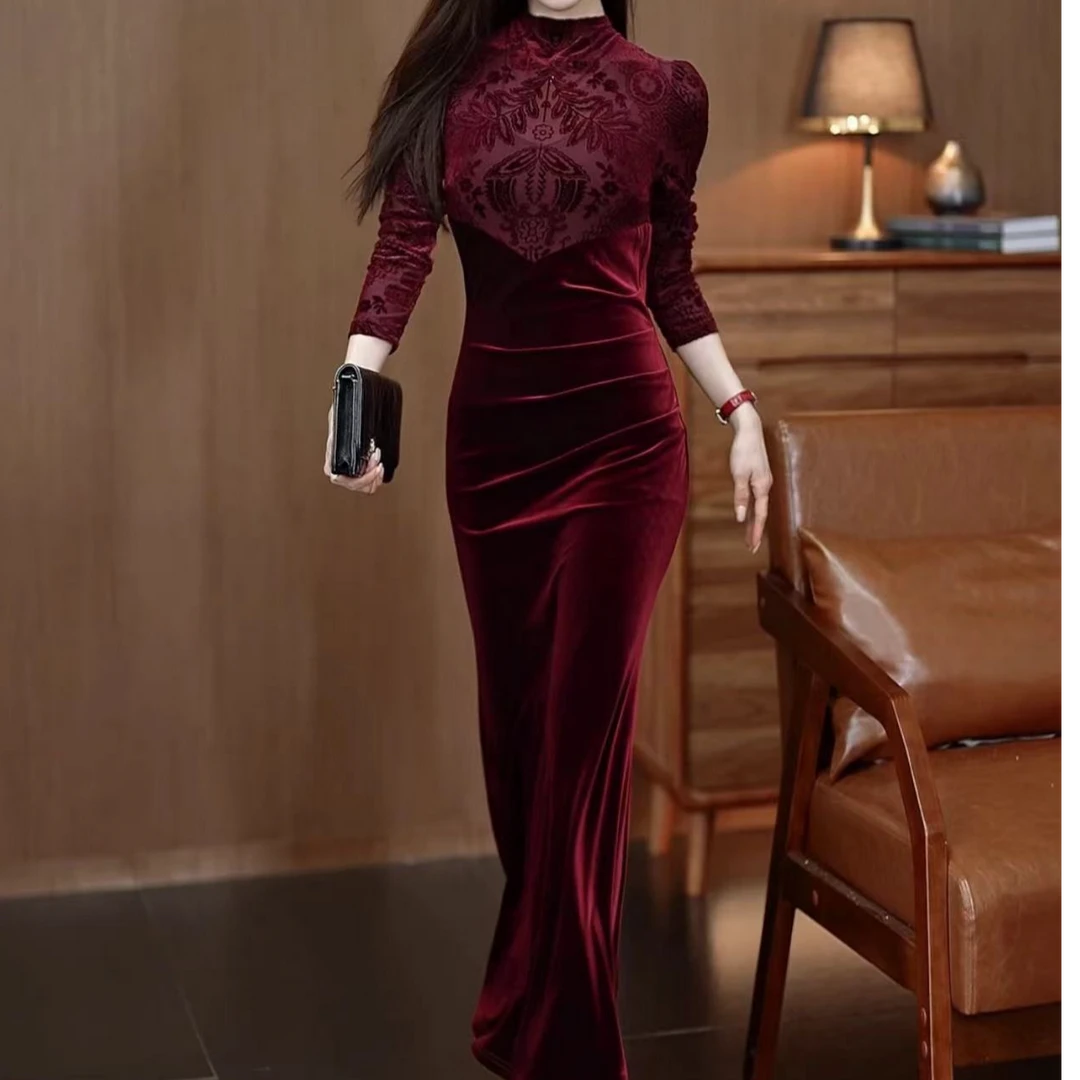 高级感气质显瘦女人味连衣裙YF598