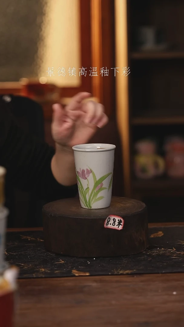 陶瓷景德镇高温釉下手绘陶瓷@L082@