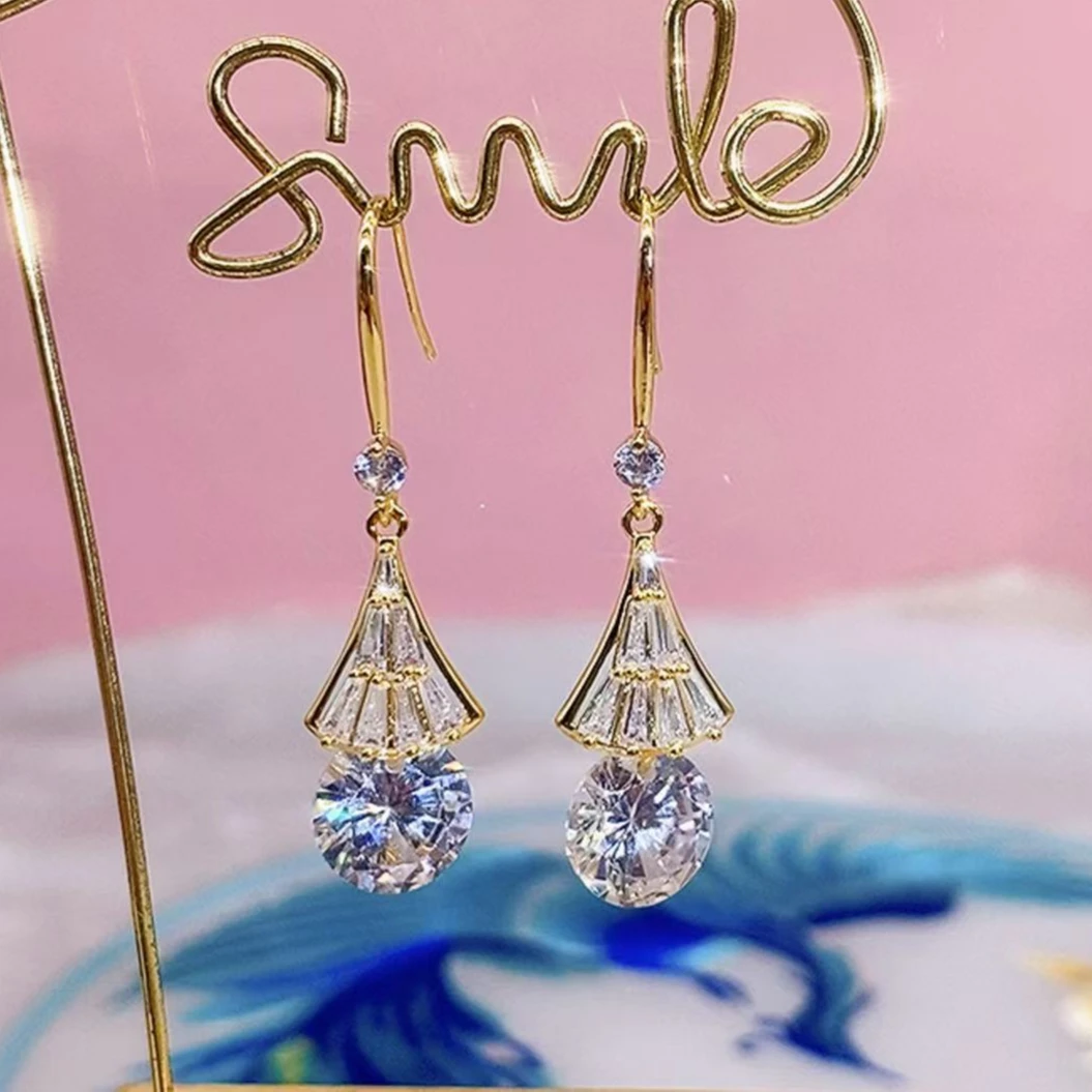 铜合金锆石耳饰 （35号）女人味十足个性满锆精致时尚百搭轻奢