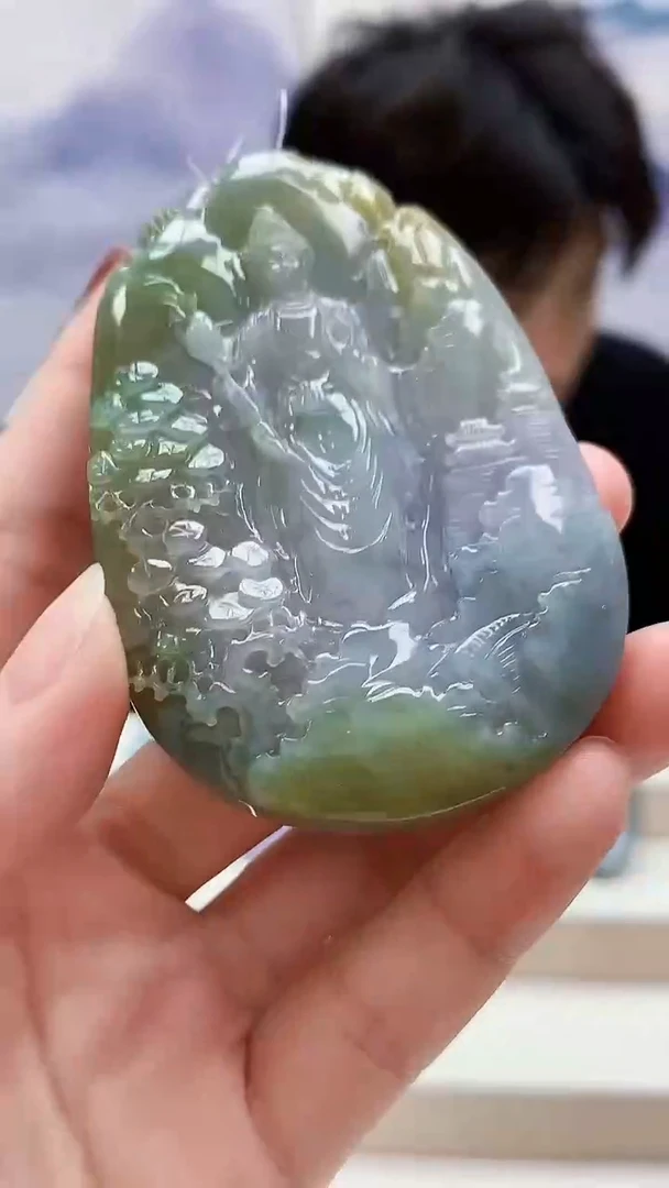 未镶嵌定制翡翠饼**?5145lr-毛货挂件27