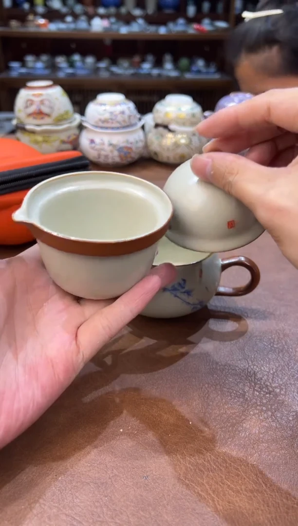 真的很便宜超好看会开片的旅行茶具