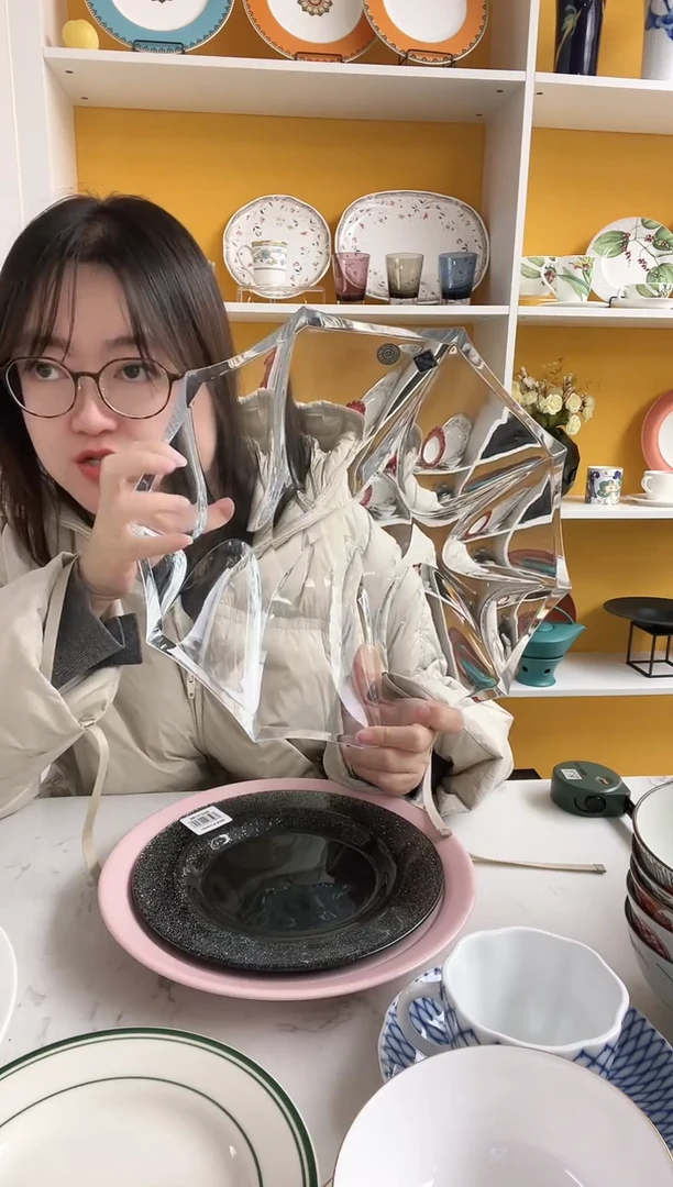 捷克 水晶 果斗 33cm