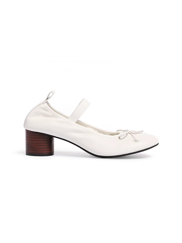 unfolio2025年早春新款芭蕾鞋复古粗跟玛丽珍鞋高跟鞋百搭女