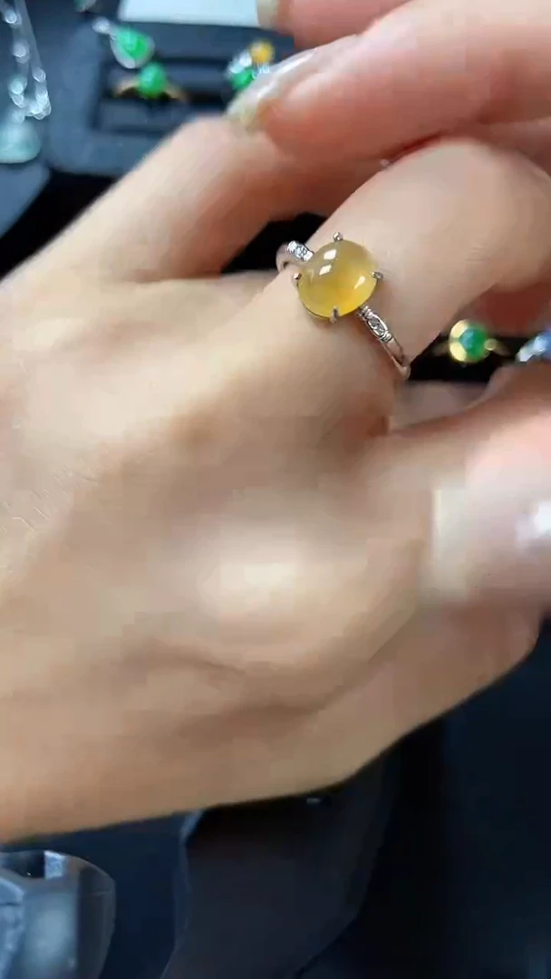 银S925镶嵌戒指翡翠1516