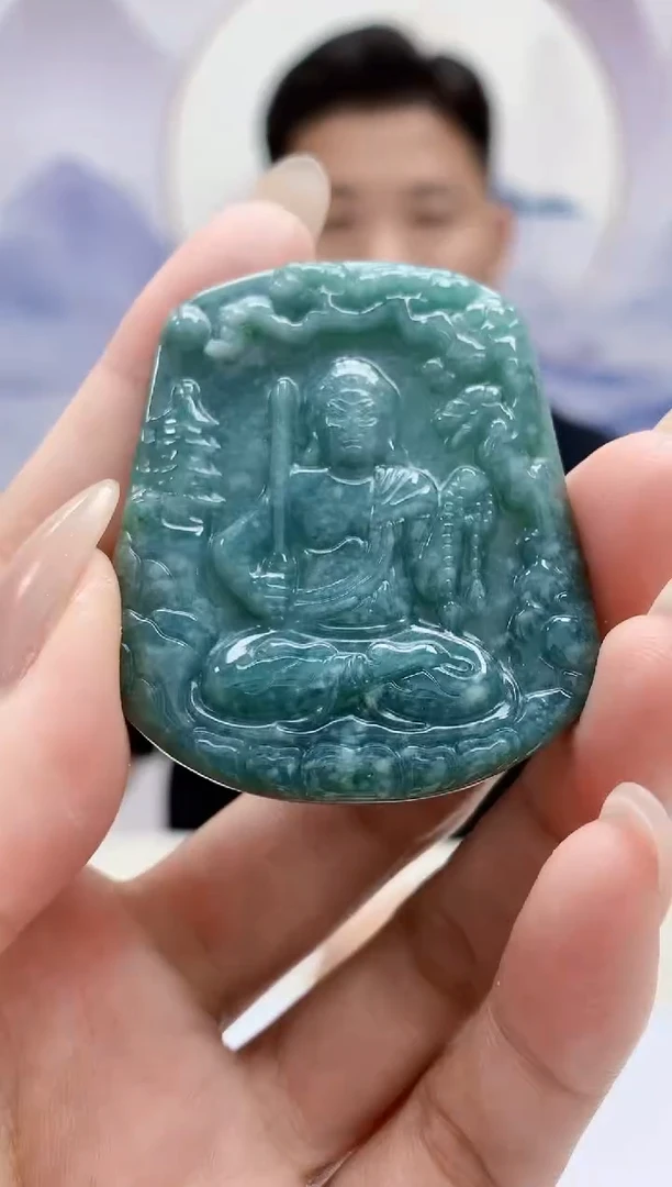 翡翠未镶嵌颈饰4917MM-jj挂件3