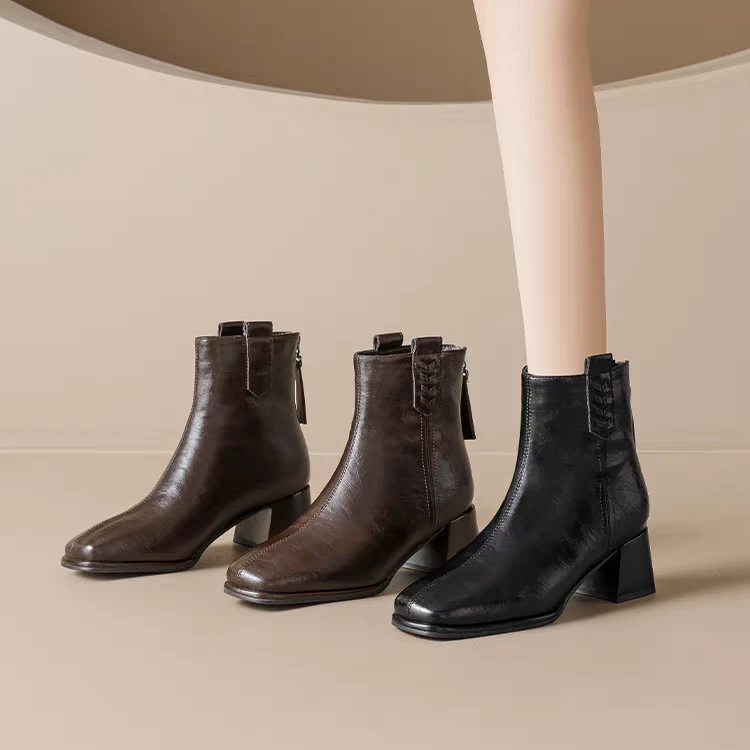 粗跟马丁靴女2025新款秋冬爆款2738英伦风靴子增高时尚百搭短靴