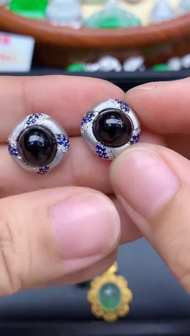 18K金镶嵌翡翠耳饰546-中国好珍宝