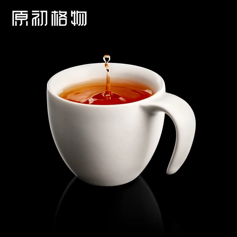 原初格物太极茶杯手工主人杯纯手工白瓷带柄茶具套装杯子陶瓷