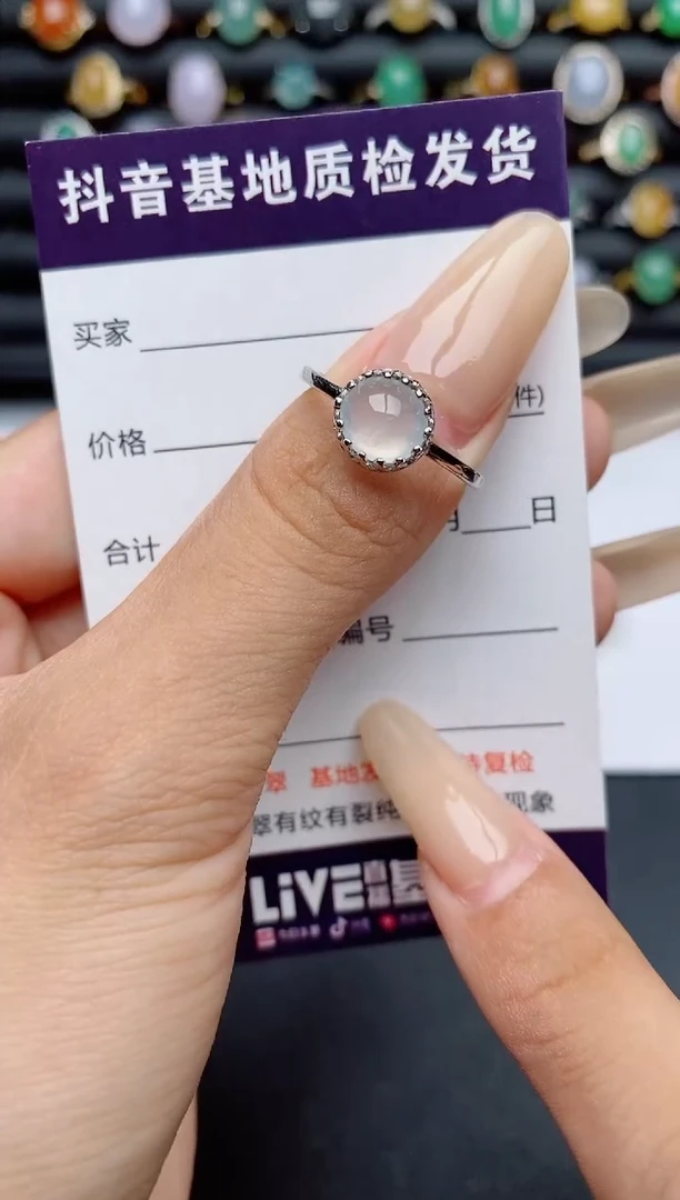 翡翠戒指银S925镶嵌.