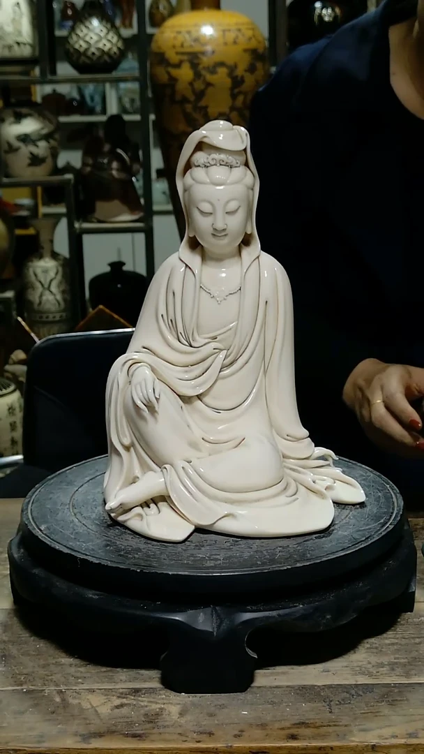 1林*德化瓷精品孩儿红观音造型