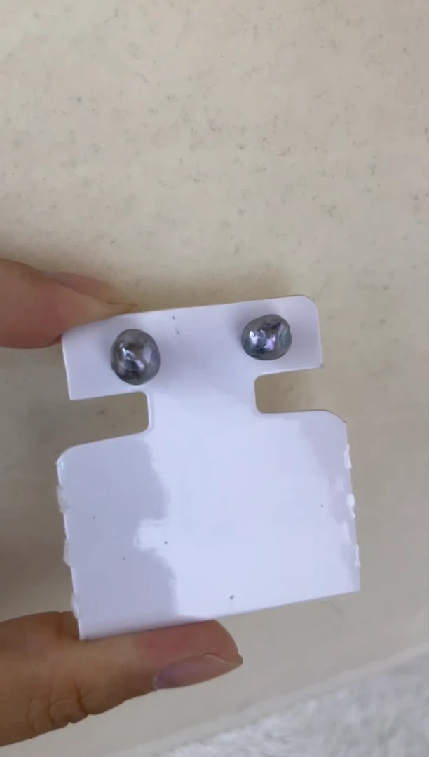 银S925镶嵌海水珍珠耳饰耳钉