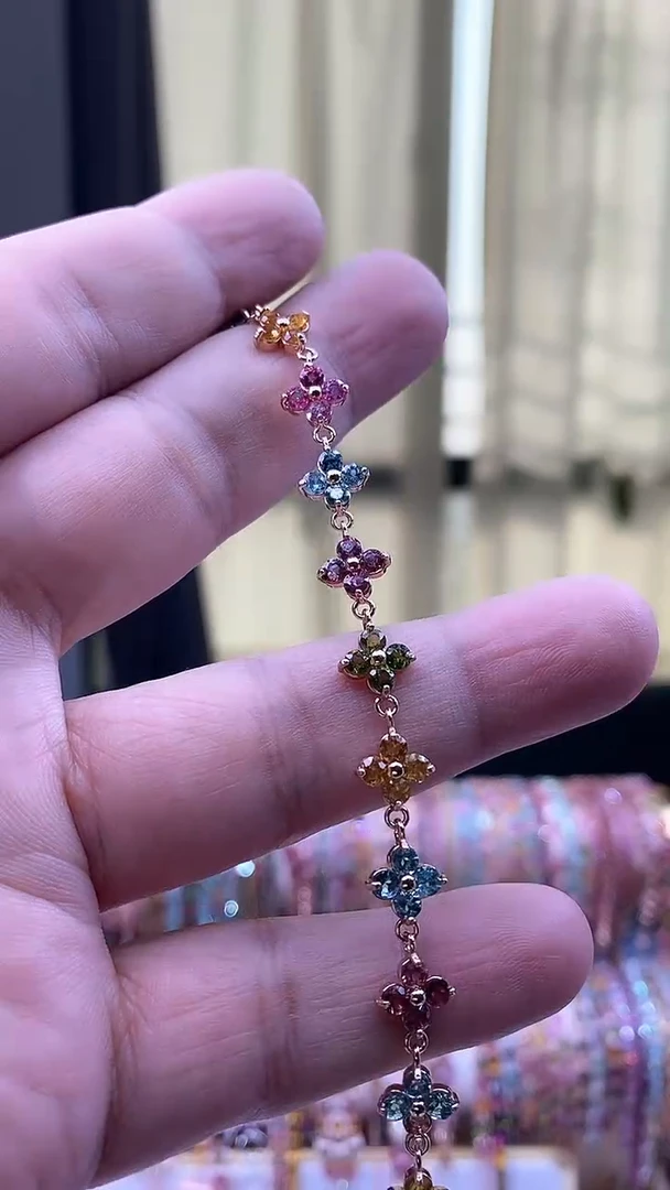 【闪购商品】碧玺手链银S925镶嵌6554534354354