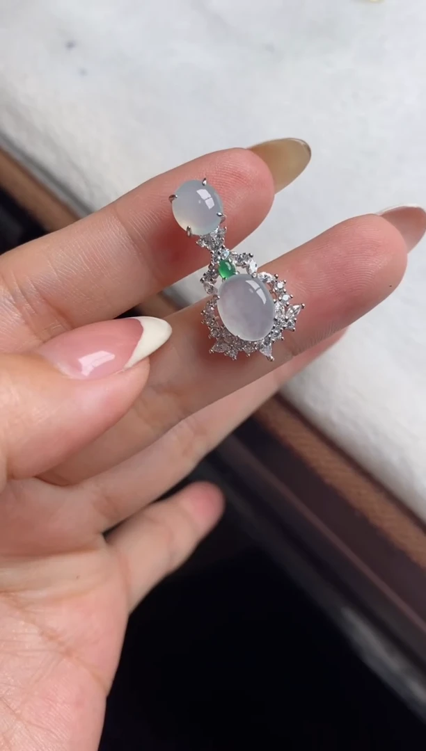 银S925镶嵌戒指翡翠天然A货翡翠