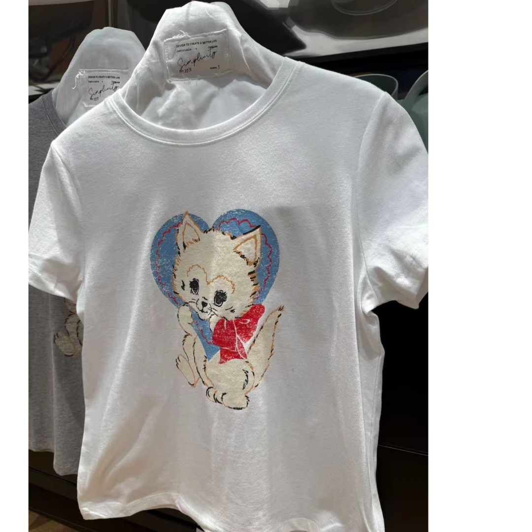 《新品上新》韩系气质简约印花图案百搭T血 01712