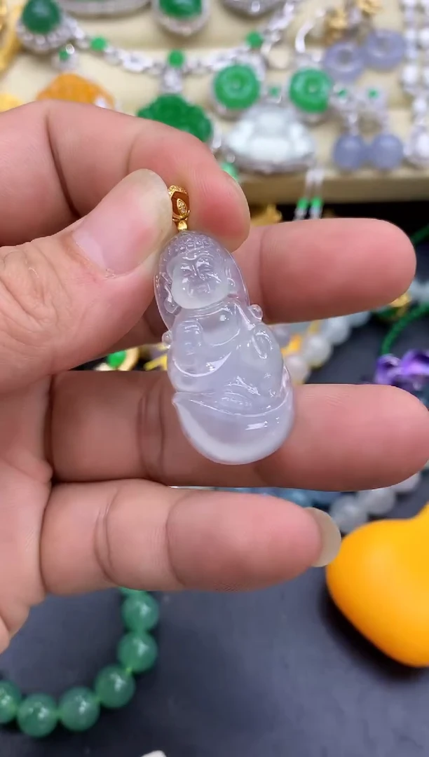 颈饰18K金镶嵌翡翠125-中国好珍宝