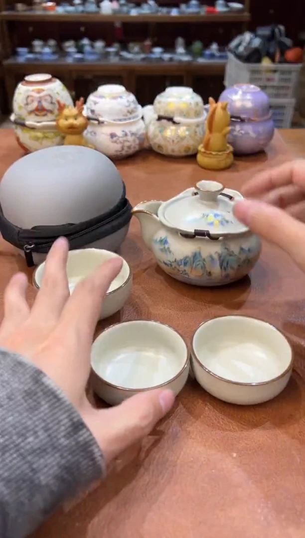 真的很便宜会开片的旅行茶具
