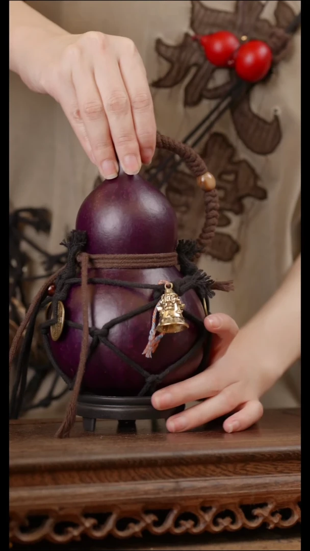 112号精品天然大漆工艺防渗内胆酒葫芦~