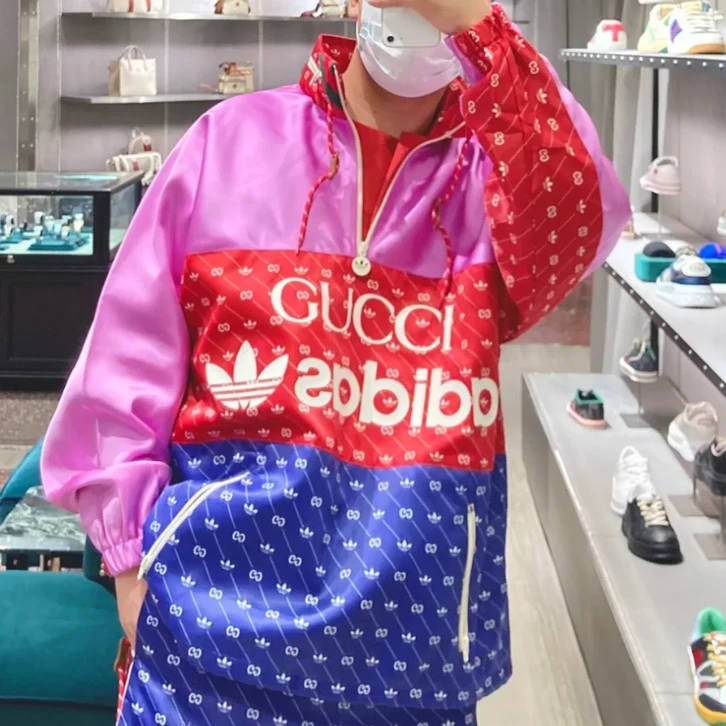 全新未使用 GUCCI/古驰 拼色联名款连帽夹克/JIMI