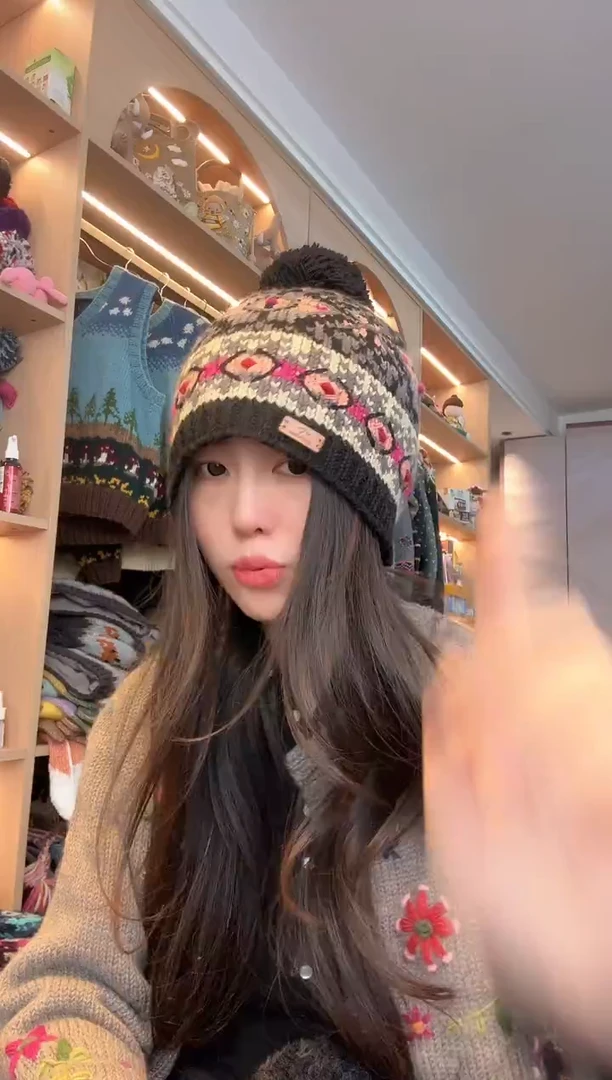 羊毛黑色敦煌帽