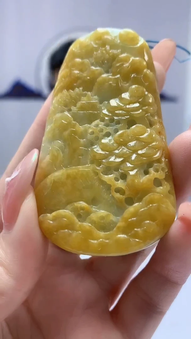 【闪购商品】定制翡翠未镶嵌5153DD-毛货挂件174