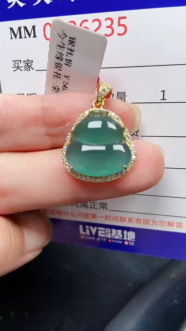 颈饰银S925镶嵌翡翠6235