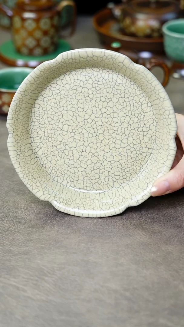 【闪购商品】龙泉青瓷哥窑墨纹壶承