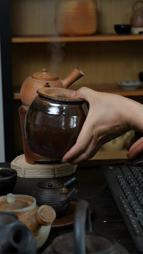 手工柴烧陶泥黑釉