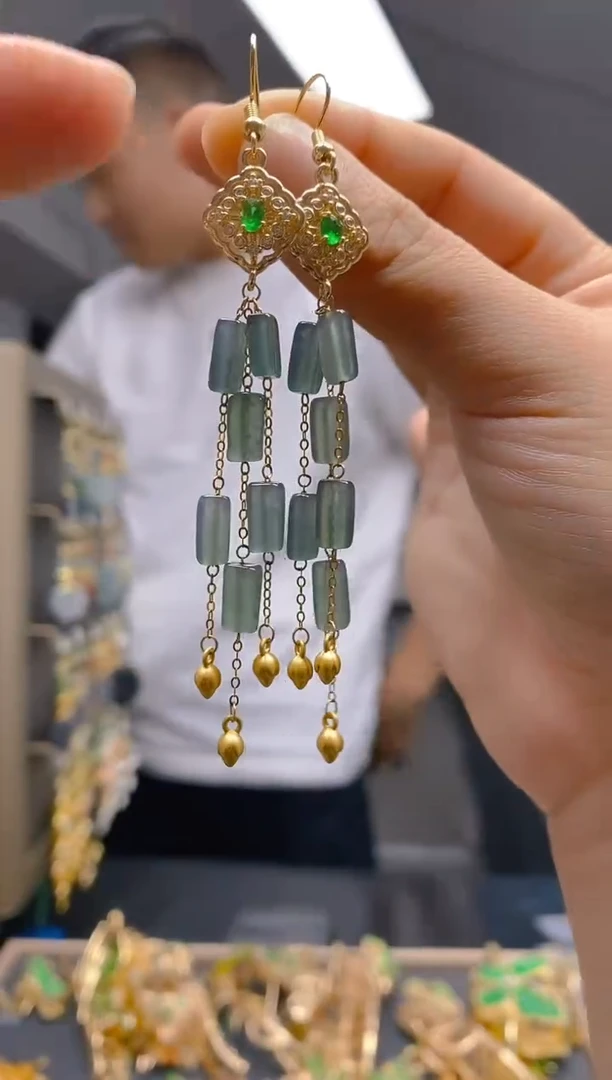 【闪购商品】翡翠耳饰合金401翡翠耳钩