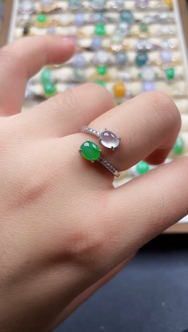 银S925镶嵌戒指翡翠48