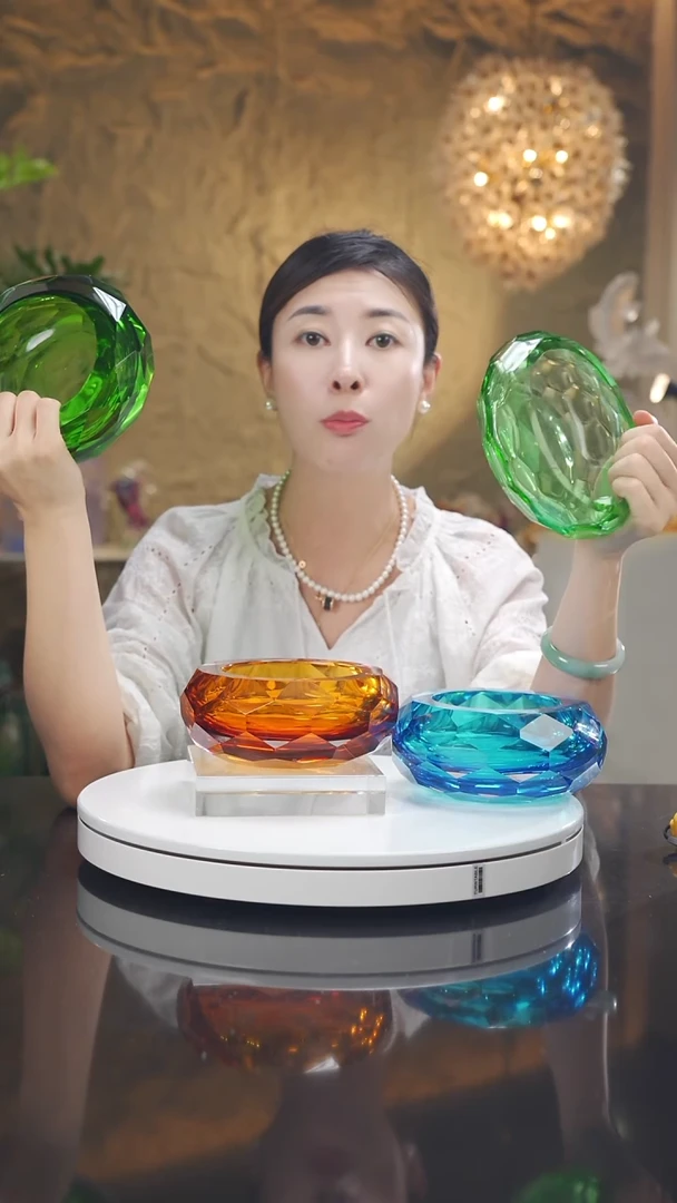 陶瓷祖母绿切面果碗
