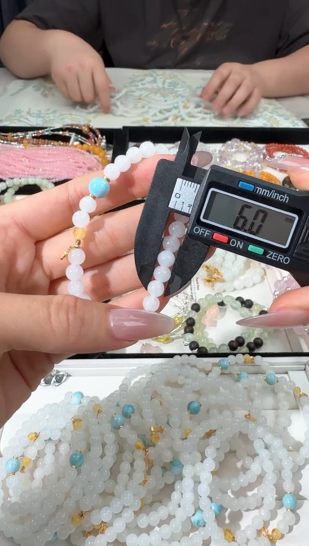 手链银S925镶嵌和田玉A002羊脂白海纹顶珠款