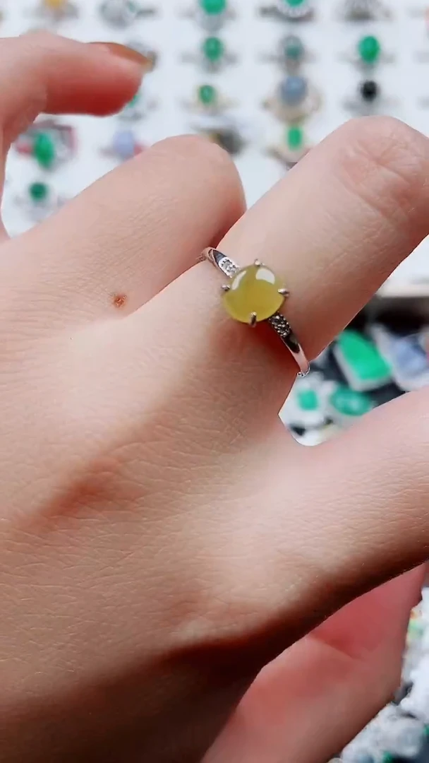 银S925镶嵌戒指翡翠11