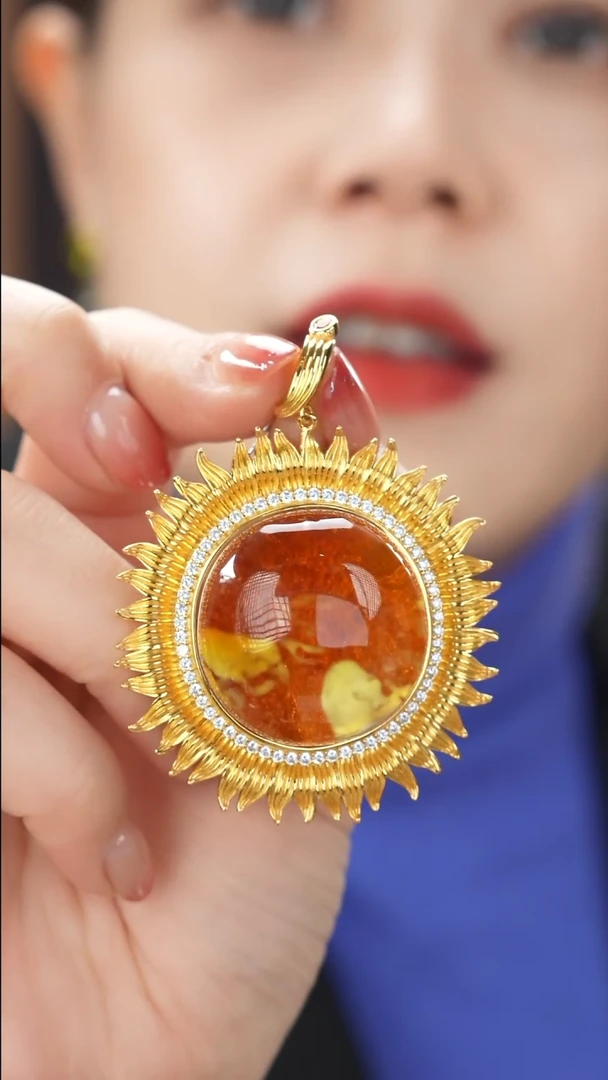 琥珀颈饰未镶嵌精品蜜蜡吊坠