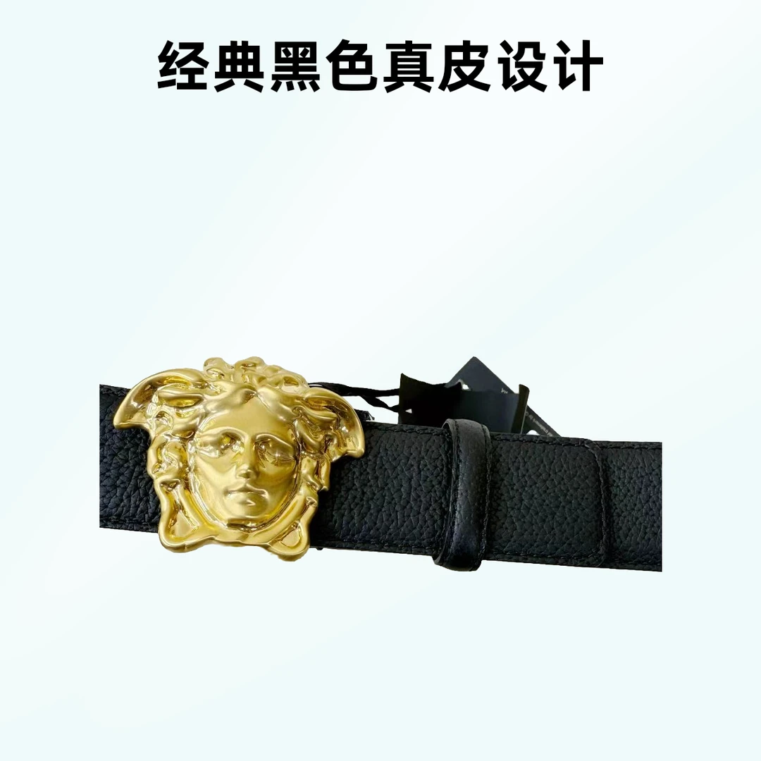 未使用 VERSACE/范思哲 金色美杜莎荔枝纹腰带708/JIMI
