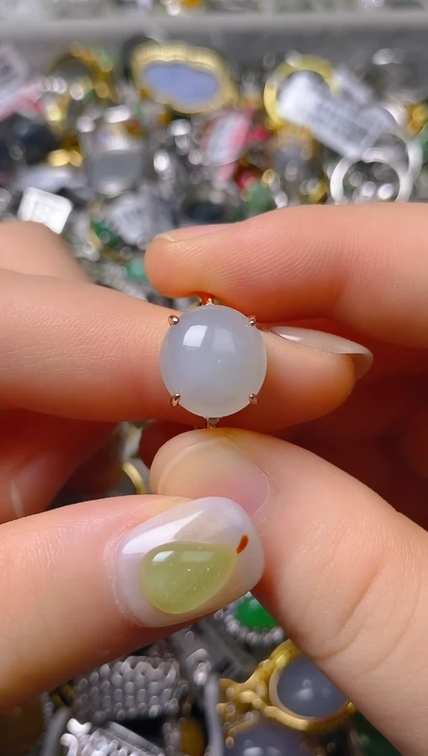 银S925镶嵌戒指翡翠百内无证书