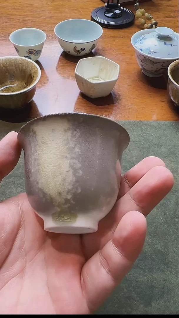 瓷三生瓷 柴烧裸烧 主人杯（白）