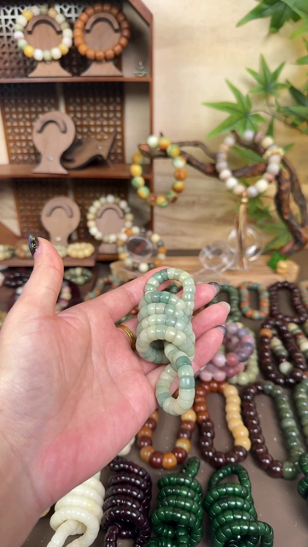 吊坠菩提根/象牙果多宝绿色小肠108（默认微瑕）