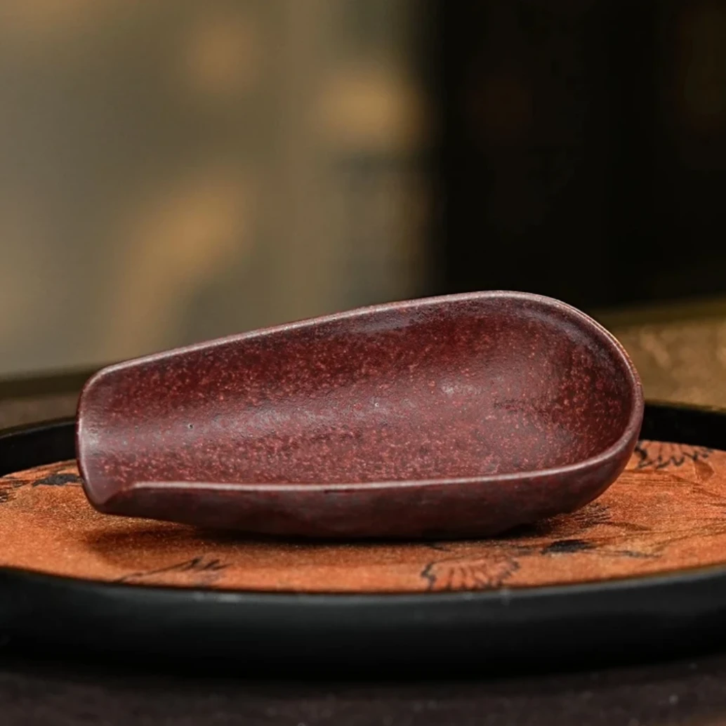 宜兴紫砂刻绘茶则