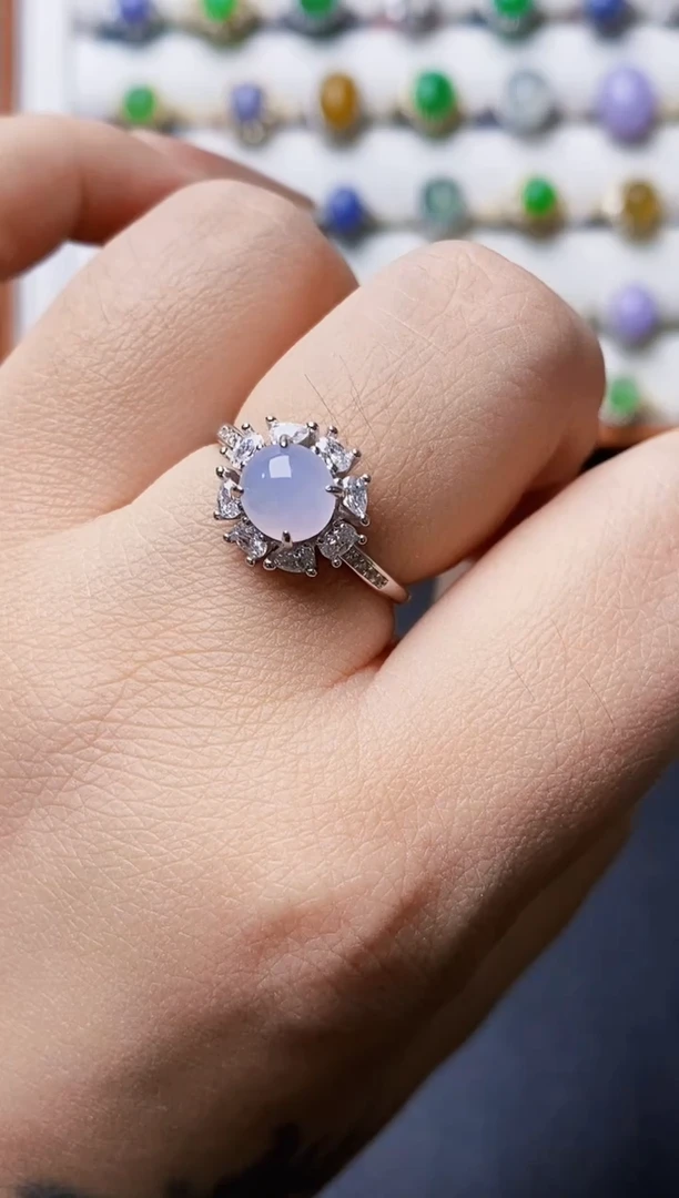 银S925镶嵌戒指翡翠1055