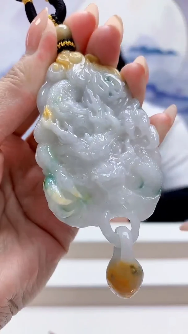 未镶嵌定制翡翠5060MM-毛货挂件45