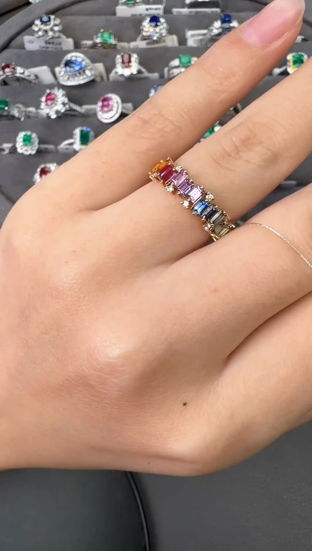 彩色蓝宝石戒指18K金镶嵌【闪购】1.34ct/七天鉴赏