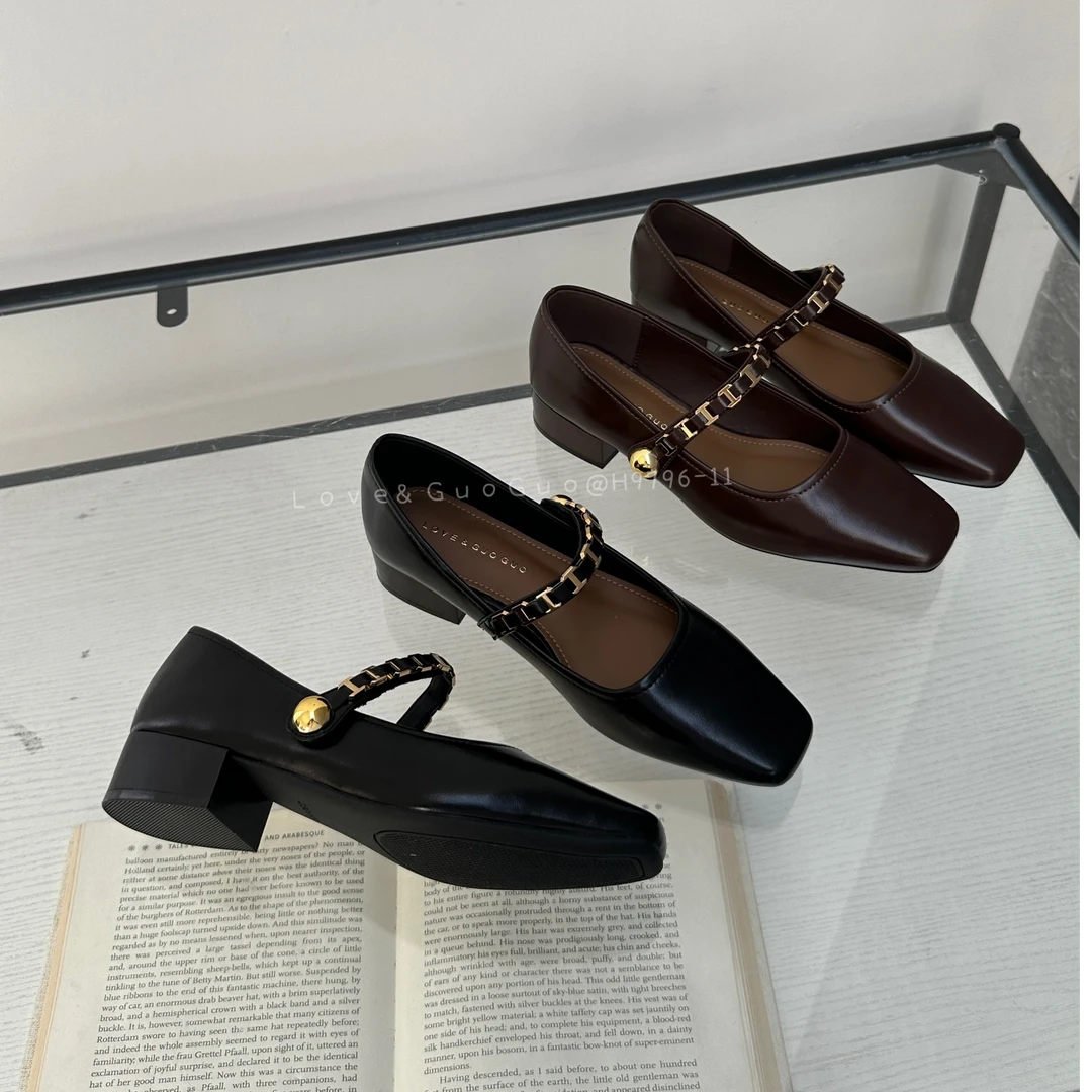 一字带玛丽珍2025年春秋季新款方头法式温柔配裙子软底粗跟单鞋女