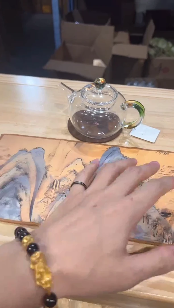 禾器-简逸壶-迷翠+禾器茶巾+禾器杯垫